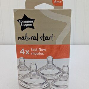 Tommee Tippee Natural Start Fast Flow Nipples 4 Pack 6m+ BPA/BPS Free New